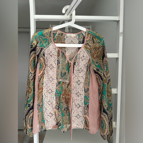 Anthropologie Meadow Rue Giada Peasant Blouse Top - Picture 3 of 3